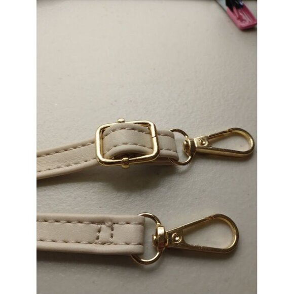 Herbosa Beige Cutout Handbag Purse Crossbody Clutch Adjustable Strap - Picture 6 of 11